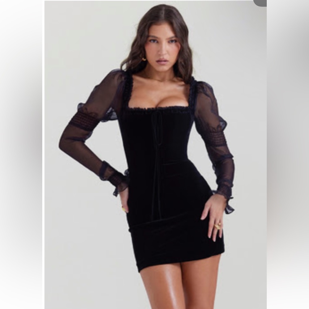 SYANA HOUSE OF CB MINI DRESS WITH PUFF SLEEVES